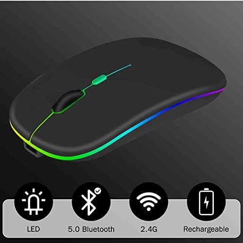 UrbanX 2,4 Ghz и Bluetooth Мишка, Акумулаторна Безжична Мишка за Samsung Galaxy Tab S7 FE Безжична мишка с Bluetooth за лаптоп/PC/Mac/Компютър/