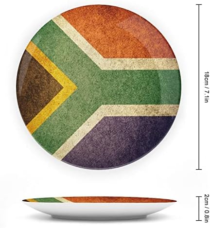 Ретро Флаг на Южна Африка от Костен Порцелан Декоративна Чиния Кръгли Керамични Плочи плавателни съдове с Поставка за Домашния Офис