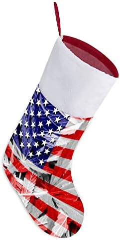 Флаг Плевели САЩ Коледни Окачени чорапи Чорапи за Коледно Камина Празничен Начало Декор