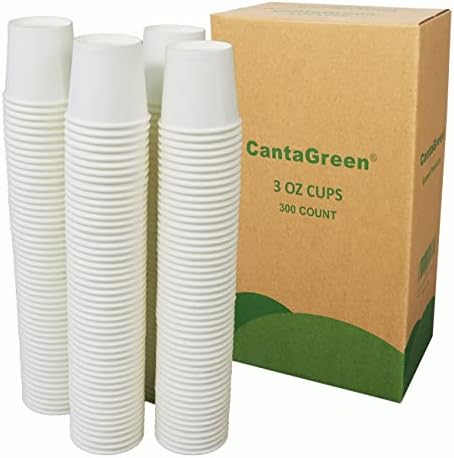 Плътни чаши CantaGreen на 3 грама, бяла хартиена чаша за бани на 300 грама