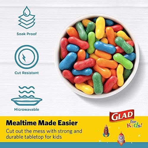 Хартиени Купички за закуски Glad for Kids Rocket Ship обем 12 унции с капаци, 20 парчета | Чаши за Еднократна употреба за закуски