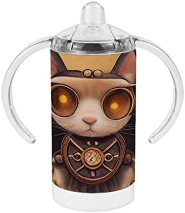 Чаша за Потягивания Хубава Котка - Детска чаша За Потягивания В стил Steampunk - Графична чаша За Потягивания