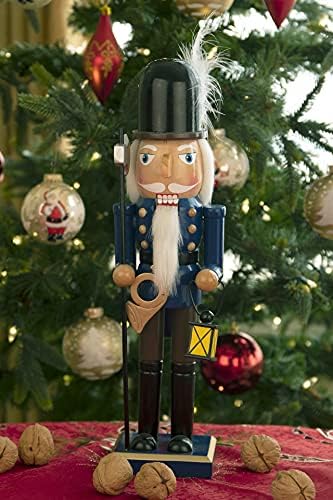 14-Инчов Традиционна Дървена Лешникотрошачката Deli Creations Watchman, Празничен Коледен Декор за Рафтове и маси