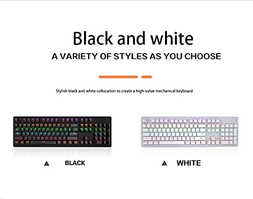 Ръчна Детска клавиатура CHUANG GAMING KU20, Жични клавиатура с подсветка RGB, сини стрелки и ABS-капачки за ключове, Брызгозащищенная