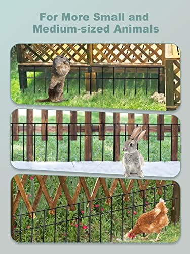 10 X Бариерен огради за животни - 17 инча (H) × 10,8 Фута (L) Фирма No Dig Fence Defence Неръждаема Метална Ограда за кучета и Зайци с Кабелни