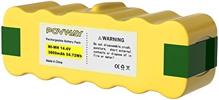 Замяна на батерията POVWAY 3.8 Ah 14.4 V Ni-MH е Съвместима с подмяна на батерията iRbot Roonba R3 500 600 700 800 900 Серия 500