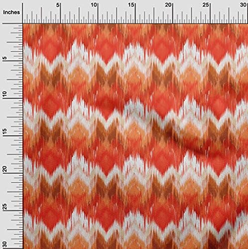 oneOone Памучен батистовая оранжева кърпа Ikat, филтър за капитониране плат с принтом, двор ширина 42 инча