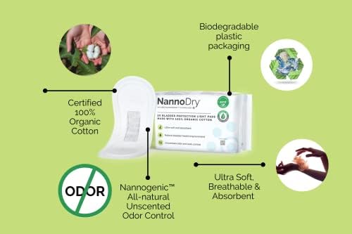 Подложки от урина NannoDry Natural - Подложки от течове в пикочния мехур от органичен памук - Подложки за бременни, които след