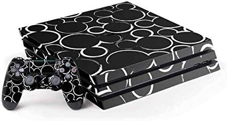 Игри кожата Skinit Decal, Съвместим с конзола PS4 Pro и комплект контролери - Официално лицензиран дизайн силует на Мики Маус от Дисни