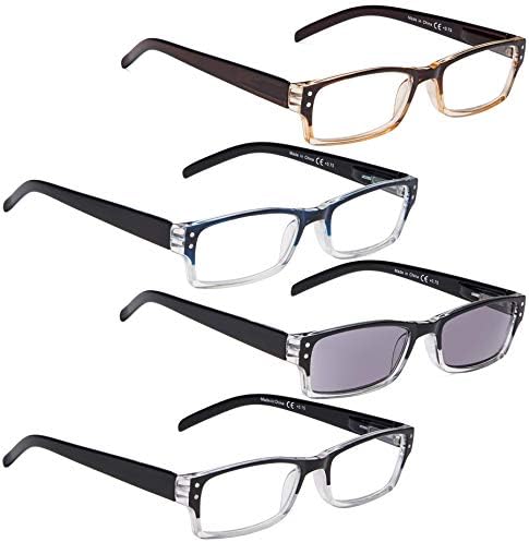 LUR 6 опаковки класически очила за четене + 4 опаковки стилни очила за четене (общо 10 двойки ридеров, включително ридеры