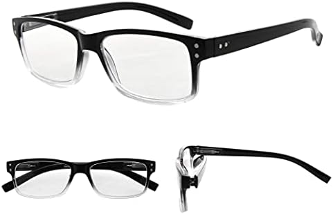 Очила за четене GUD 10 Чифта Леки Класически Правоъгълни Ридеров за Мъже и Жени, +2.00