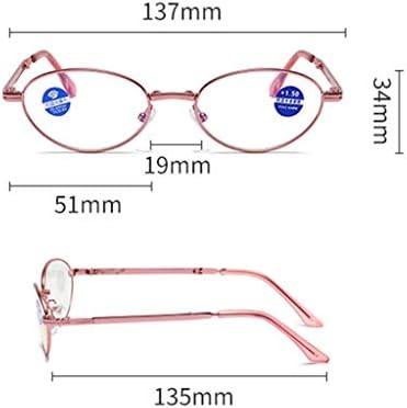 Анти-Сини Очила За четене, Сгъваеми Очила За Четене, Метални Шарнирные Силиконови Носа облицовка, за Защита на очите HD Vision,
