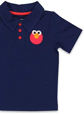 Риза с къси ръкави за деца Isaac Mizrahi Обича Sesame Street Gang Елмо Бебе С шал яка подпора (4 г., тъмно син)