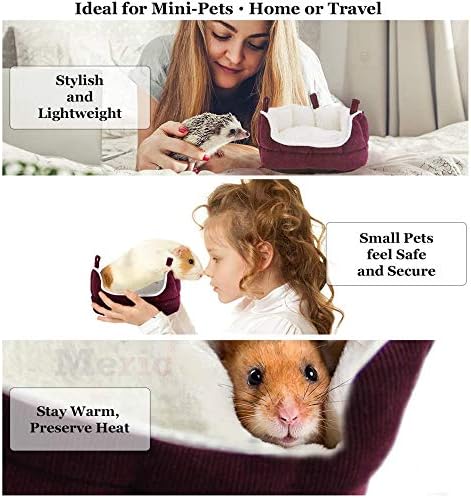 Meric Прегръдка cup за малки животни с подвижна възглавница, Меко и удобно памучно спално бельо на руното облицовки За спокоен сън, Плюшевое