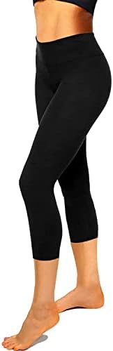 Дамски Гамаши с висока талия, Не Просвечивающие -Меки Спортни Черни Панталони с контрол на корема за Практикуване на Йога