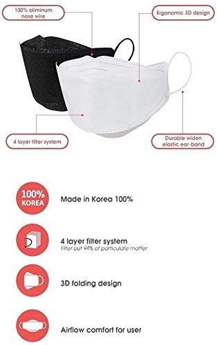 [ОПАКОВКА ОТ 10] Удобна Защитна маска GOODDAY ENGLISH WHITE, сертифицирана KF94, за възрастни, произведено в Корея, 10 бр. в индивидуална