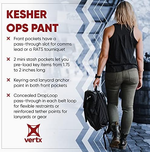 Дамски тактически панталони Kesher Stretch Ops директно намаляване на Vertx с Джобове за Работа, отдих, Туризъм, Деним