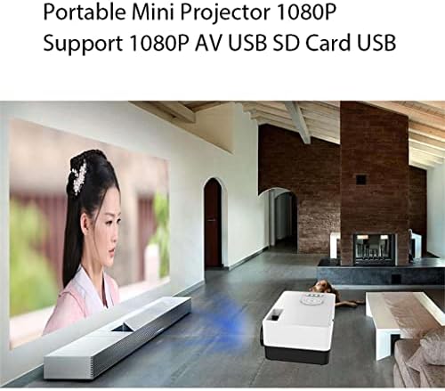 SDFGH Мини Домашен проектор Поддръжка на 1080P USB AV SD карта USB Преносим проектор (Цвят: A, размер: 131 * 86 * 58 мм)