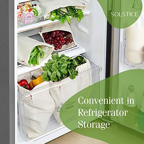 Кухненски памучни муслиновые пакети-хладилници SOLSTICE за зеленчуци и плодове, пера, многократно, многофункционални пакети за съхранение