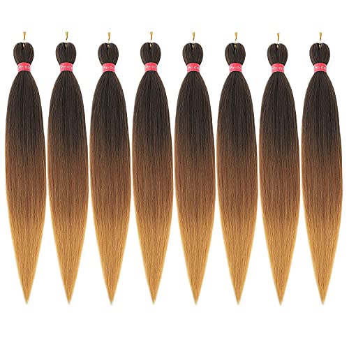 Предварително Опъната коса, плетене FAYETA Ombre, 28 -8 опаковки, Копринена Цветна смес За удължаване на косата, Синтетични Опашка