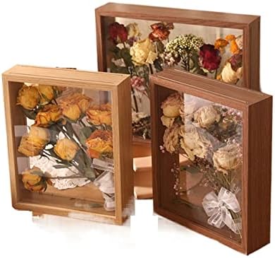 Поставка за Рамки за картини, Цветя Витрина, Прозрачна Дървена Поставка за Сухи цветя, кутия за показване, монтиран на стената Рафтове