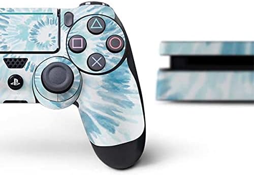 Игри кожата Skinit Decal, Съвместим с PS4 Тънък Пакет - Оригинален дизайн, синьо-бяла боя за равенство