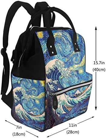 Раници за смяна на пелени за мама Wave-Kanagawa-Пътна Чанта за пътуване Звездна нощ, Чанти за памперси, Раница