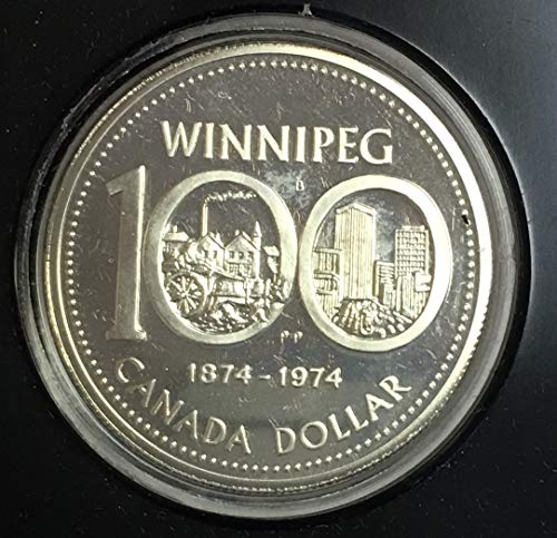 1974, Уинипег , Канада, Калифорния, Сребърен долар в оригиналната опаковка, 1 долар на САЩ, проба