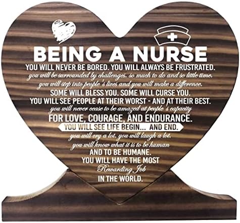 Подаръци медицинска Сестра Печатна Дървена Табела, Подарък Дървена Табелка във формата На Сърце, Знак във формата На Сърце