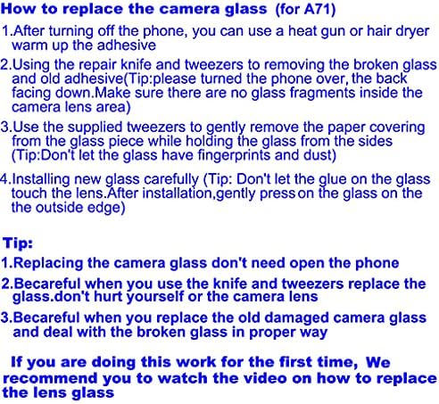 YUYOND 2 бр. OEM Оригинална Задна Камера за Подмяна на Стъкло на Обектива за Samsung Galaxy A71 A715 A716 (Всички носители), с предварително