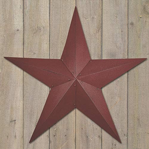 Метална Звезда на Бараката CWI Gifts - 48-инчов Поцинкована Подвесная Звезда - боядисани стени Фермерска къща - Бордо