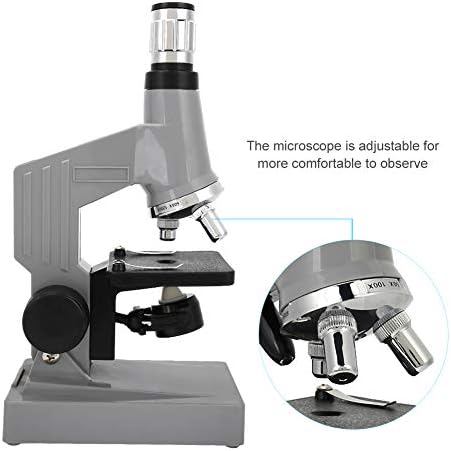 Студентски Микроскоп, 10X 30X 60X Обектив 10-20Х Окуляр Регулируема Биологичен Микроскоп Abs Безопасна Пластмаса, за Деца