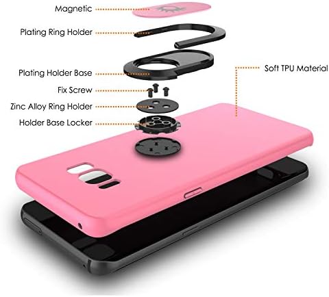 Калъф Galaxy S8, Защитен калъф Punkcase Magnetix от TPU С поставка, Кольцевым притежател и метална плоча за магнитно закрепване