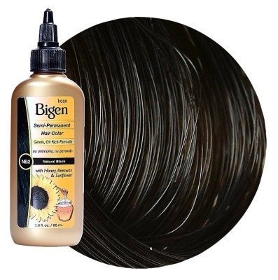 Bigen Полупостоянный цвят на косата Nb2 Натурален черно 3 грама (88 мл) (2 опаковки)