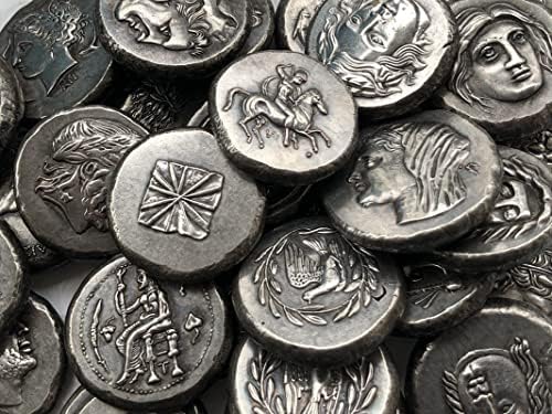 Гръцките Монети, Месинг Със Сребърно Покритие Старинни Занаяти Чуждестранни Възпоменателни Монети Неправилен Размер Тип 28