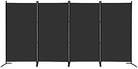 4-Панелни Прегради за стаи с телевизор Поверителност 6 ФУТА Преносим Офис Стенен Сепаратор за Разделяне на стаи 136 x20x71, Черен