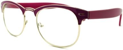 Виолетови Цветни Очила Malcom X Half На Rim С Възбудена Оптични Очила За Очите