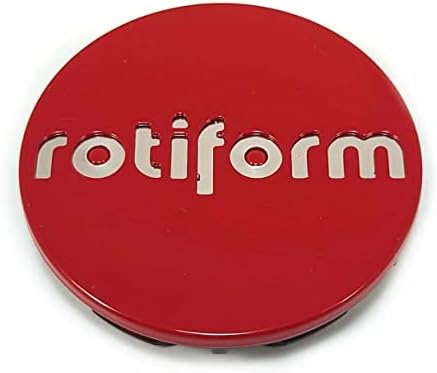 Rotiform Колела 1003-40RC Централна Капачката на Главината на Червената 2,36-Инчов Хром с Логото на 5 Перваза на