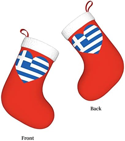 Сладък Варфарин Любов Гръцки Флаг Коледен Отглеждане На Коледна Украса Класически 18 Инча(А) А) Камина, Окачен Чорап