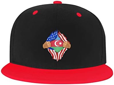 Детска бейзболна шапка със знамената на САЩ и Азербайджан BOLUFE, има добра дишаща функция, естествен комфорт и дишаща