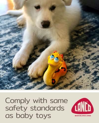 Тъчпад Пищащая Гумена играчка за кучета Smiley Snake за малки и Средни Кучета (Жълто) от естествен каучук (латекс) Не съдържа