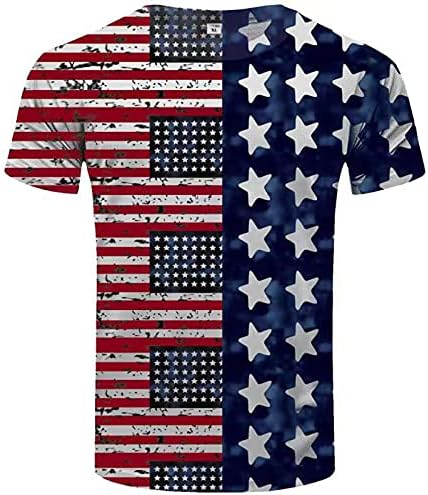 Мъжка тениска с Флага на Съединените Щати, Летни Тениски с 3D Дигитален Печат, тениски с къс ръкав в Деня на Независимостта