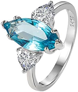 2023 Нов Пръстен със Сапфир и диамантен пръстен за Жени, Модни Бижута, Популярни Аксесоари, Пръстен Възходи и падения на живот (Сребро,