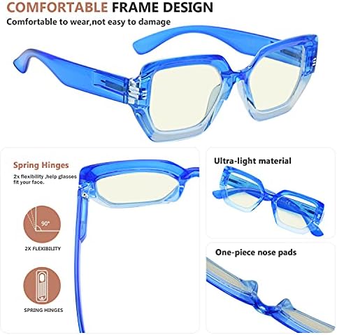 Eyekepper 4-pack Очила за четене с Блокиране на синя светлина за Жените за Четене в голяма Рамка + 0.50