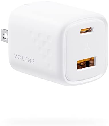 Зарядно устройство VOLTME USB C, Монтиране на Зарядно устройство, USB GaN III мощност 30 W, 2-Портов Компактен Блок Зарядно устройство със