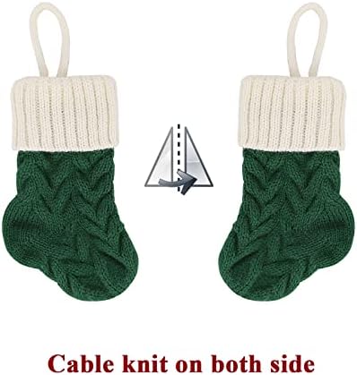 Коледни мини-Чорапи LimBridge, Възли Коледни Чорапи с Дължина 7 Инча, Празнични Украси, 4 Опаковане на Коледни Чорапи, Бордо, Зелен