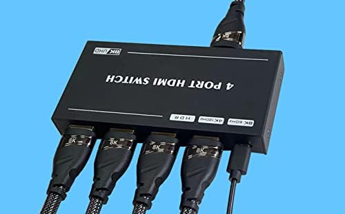 Ensigear 8K 60Hz 4K120Hz 48Gbps комутатор ENSIGEAR HDMI-4 в 1 изход, HDMI 2.1, HDCP2.3, ARC, 3D, HDR 10, Dolby Atmos, Съвместим с PS5, компютърна