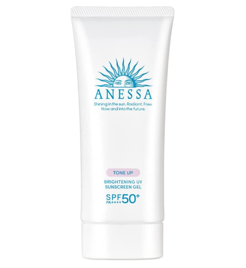 SHISEDO ANESSA Тонизиращ, осветляющий UV-слънцезащитен гел за лице с хиалуронова киселина, колаген и екстракт от чай - SPF 50+ PA ++++ - Водоустойчив - Плодово-цветен аромат - Произ