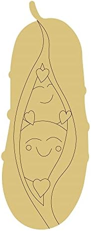 Линията на дизайна на Pickle Силует Незаконченная Дървена рамка, която да Закачалка за Ден на Свети Валентин Форма MDF Платно