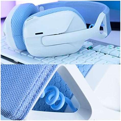 Безжична детска Слушалки USB-приемник, Вграден микрофон, Bluetooth-Слушалки и Dolby Atmos (Цвят: не е съвсем бяло и лилаво)